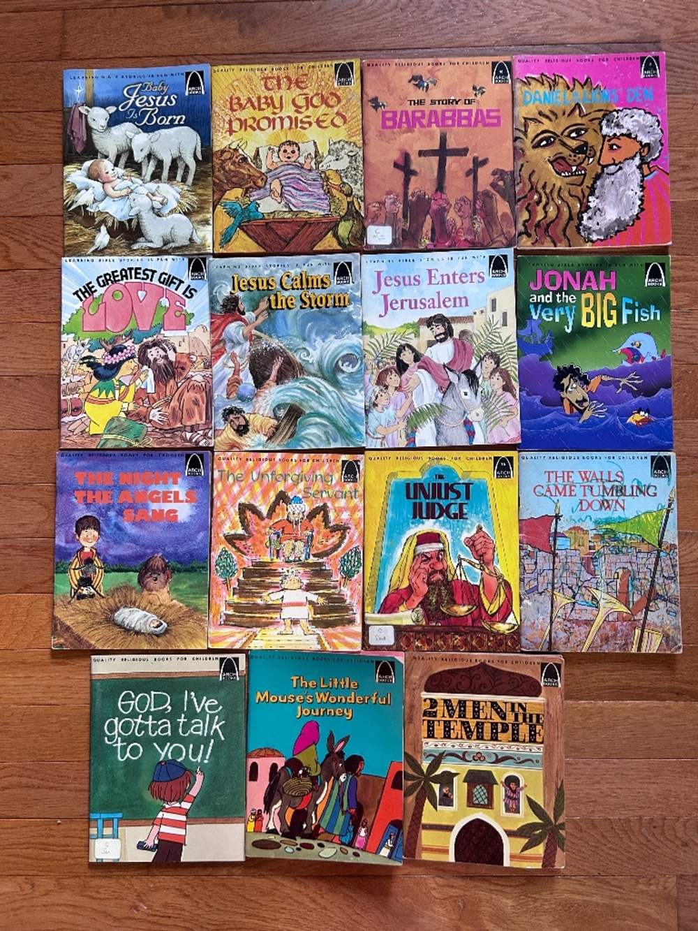 Lot of 15 Vintage Arch Bible Story Books For Children Jesus Daniel Jonah Temple